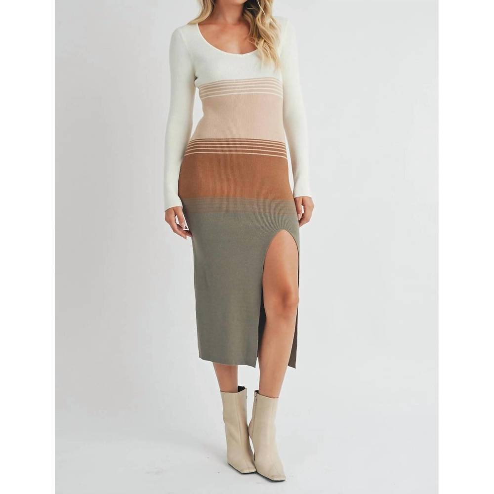 NEW ENDLESS BLU. chic layers sweater dress in white multi